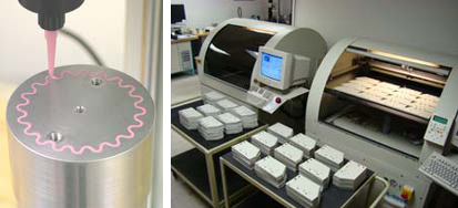 Precision liquid dispensing robot and assembly systems